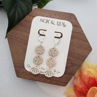 Sand Dollars & Seashell Hypoallergenic Dangle Earrings