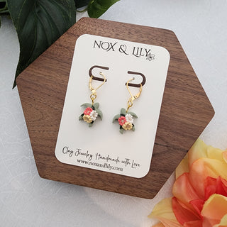 Floral Turtles Hypoallergenic Drop Earrings