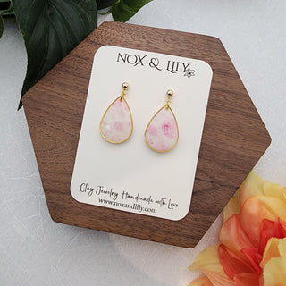 Lacrima Hypoallergenic Drop Earrings - Pink Flowers