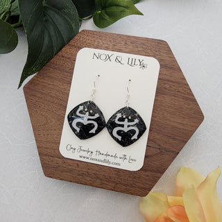 Coqui Taino Earrings - Black Marble | Hypoallergenic Dangle Earrings