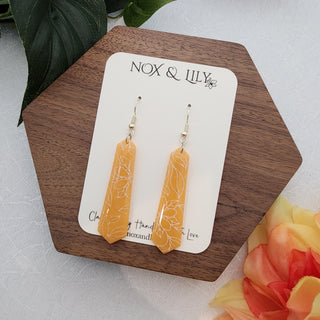 Framea Hypoallergenic Dangle Earrings - Translucent Peach