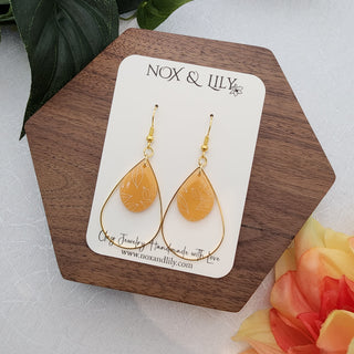 Lacrima Hypoallergenic Dangle Earrings - Translucent Peach